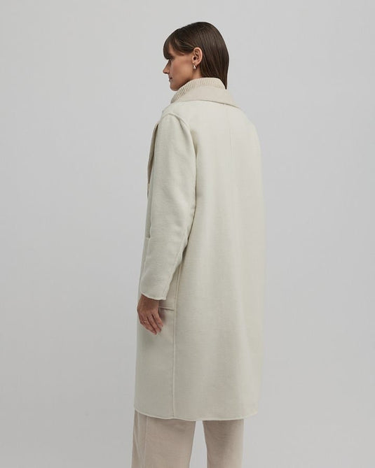 Yarra Trail Womens Twain Coat - Almond/Ecru