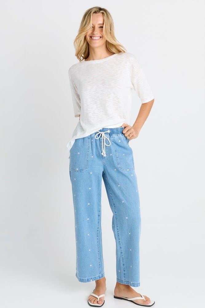 Load image into Gallery viewer, Betty Basics Womens Star Denim Jogger
