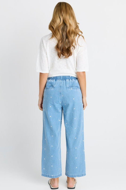Betty Basics Womens Star Denim Jogger