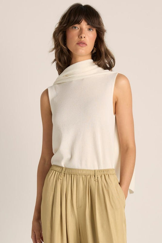 Fate & Becker Womens Kora Cape Top - Cream