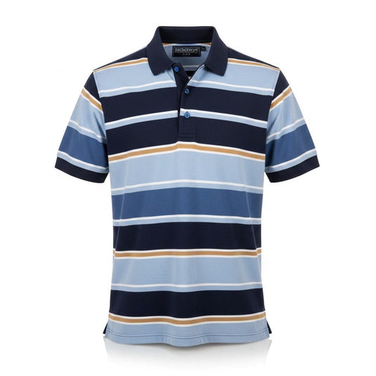 Bridgeport Mens Double Mercerized Polo-Blue
