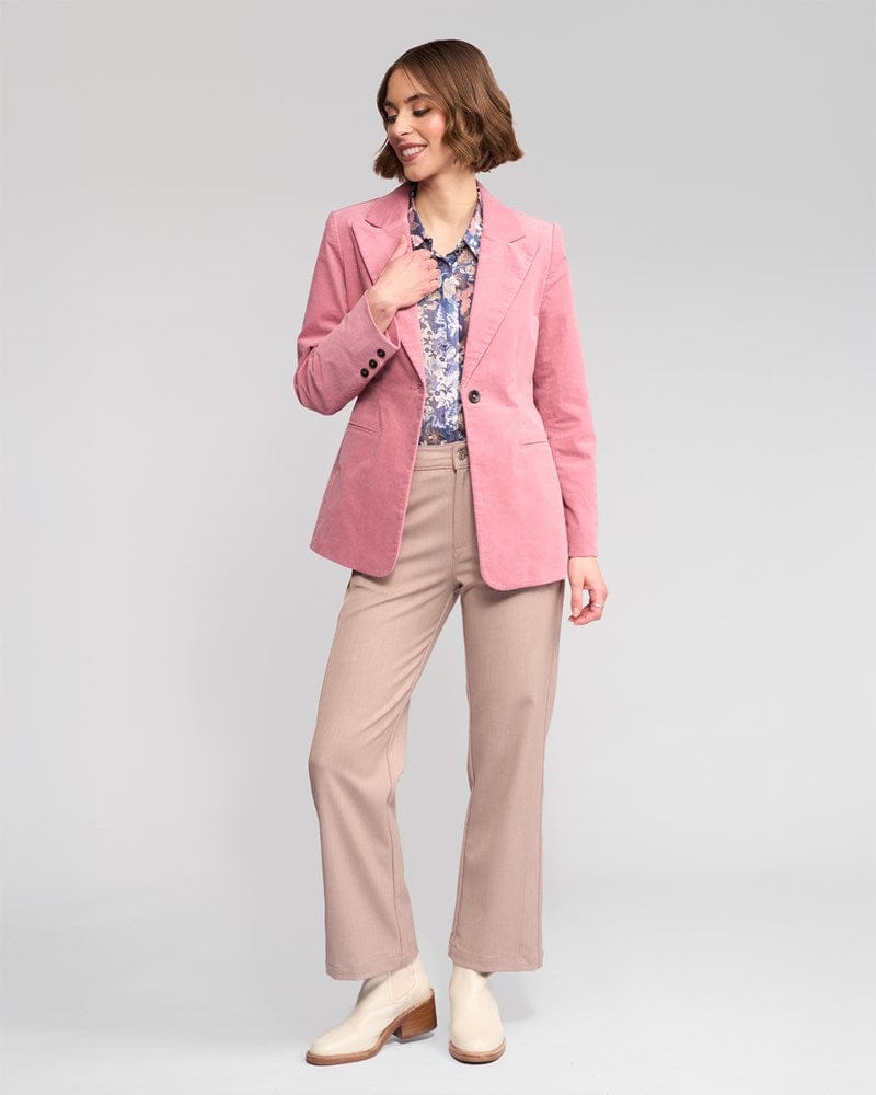 Load image into Gallery viewer, Vassalli Womens Gallery Cord Blazer - Dusty Pink
