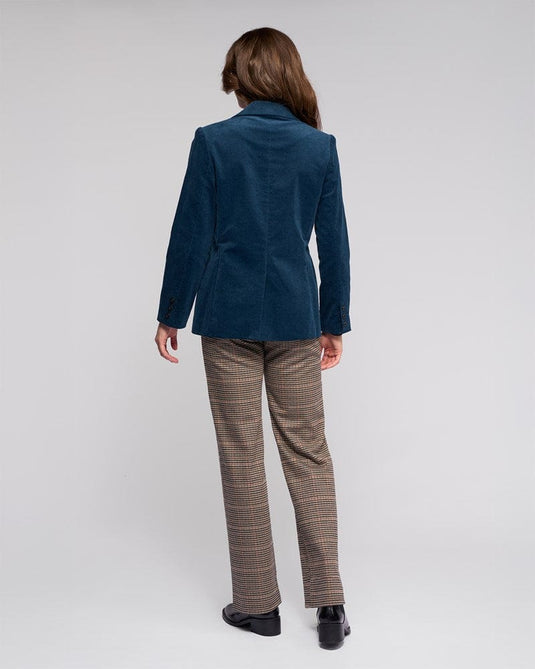 Vassalli Womens Gallery Cord Blazer - Petrol
