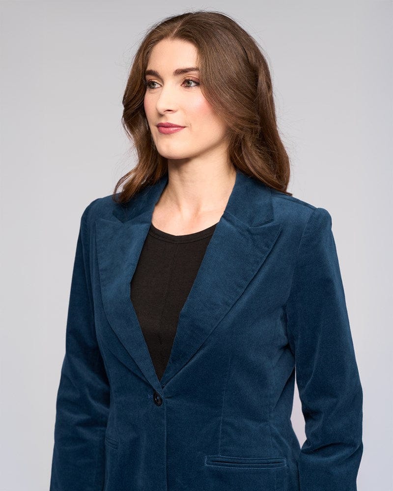 Load image into Gallery viewer, Vassalli Womens Gallery Cord Blazer - Petrol
