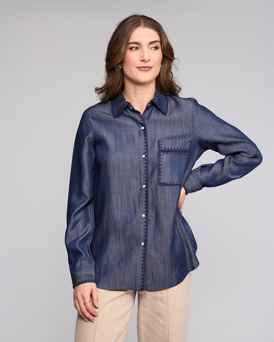 Vassali Womens Banner Tencel Shirt