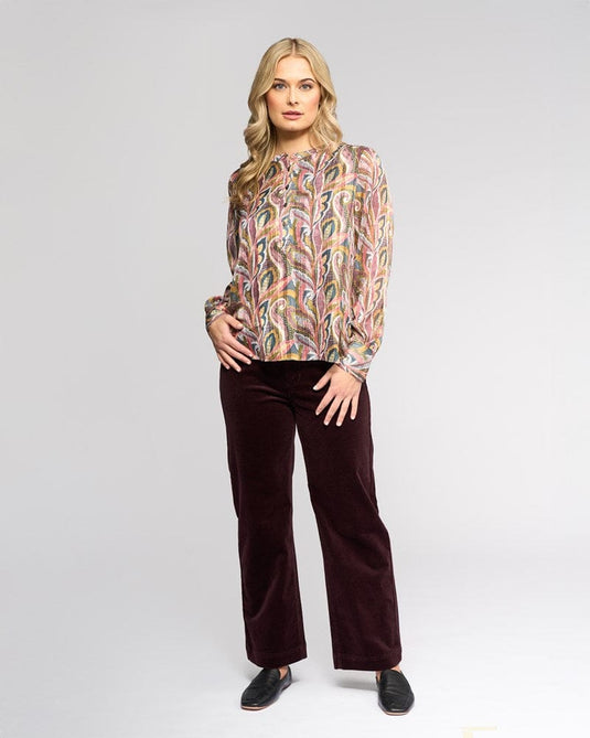 Vassali Womens Rhythm Chiffon Top - Sable