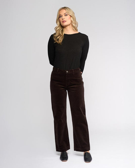 Vassali Womens Market Cord Pant - Walnut