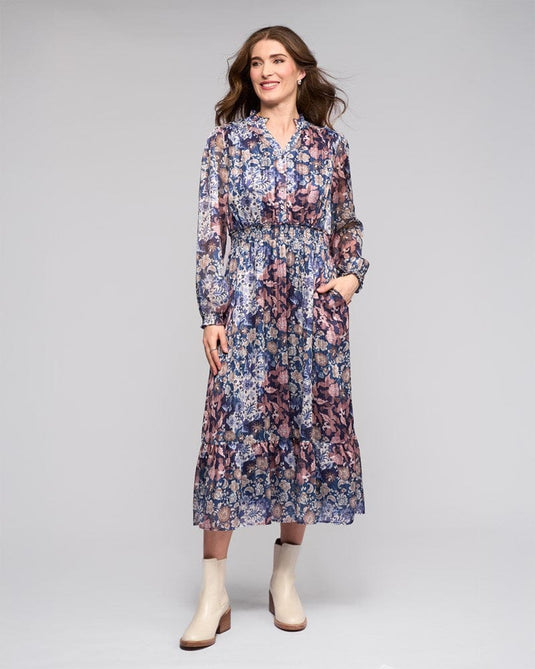 Vassali Womens Jane Chiffon Dress - Rhea