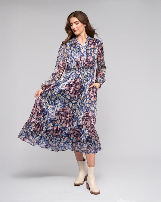 Vassali Womens Jane Chiffon Dress - Rhea