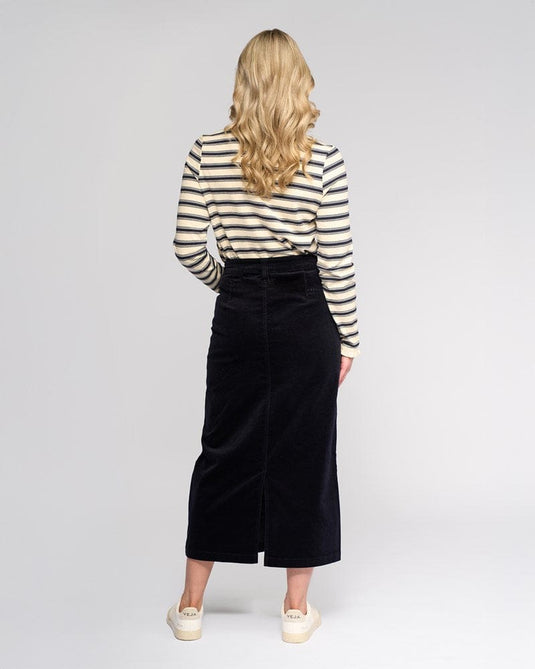 Vassalli Womens Lane Cord Skirt - Midnight