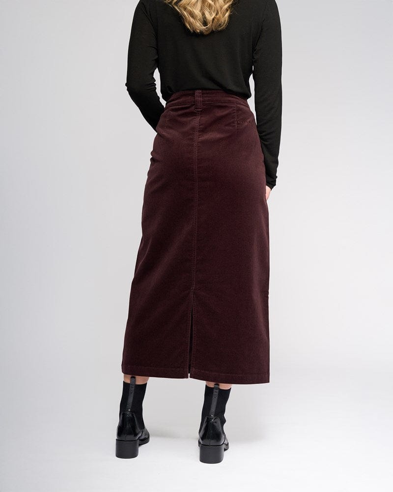 Load image into Gallery viewer, Vassalli Womens Lane Cord Skirt - Merlot

