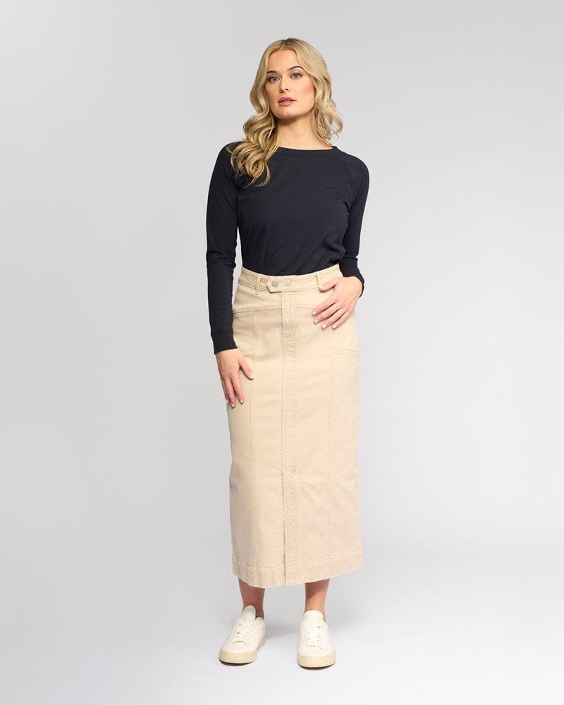 Load image into Gallery viewer, Vassalli Womens Rook Denim Skirt - Oat Denim
