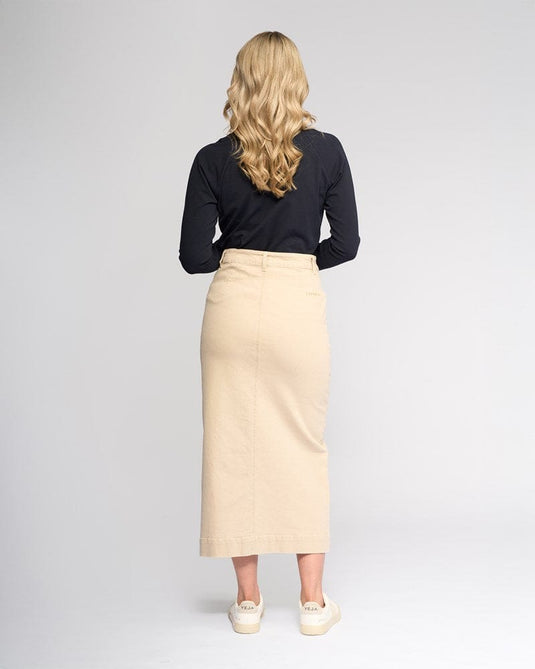 Vassalli Womens Rook Denim Skirt - Oat Denim