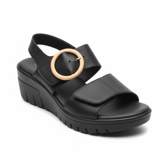 Cabello Comfort Womens Victoria Sandal - Black