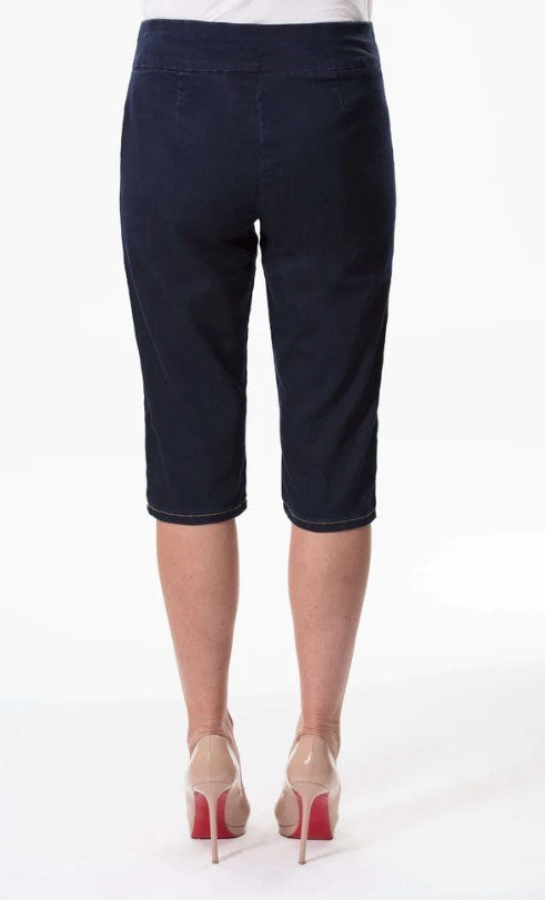Corfu Womens Alex Delta Blue Wash Skimmer Crop Jeans