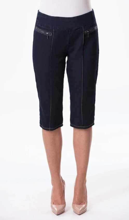 Corfu Womens Alex Delta Blue Wash Skimmer Crop Jeans