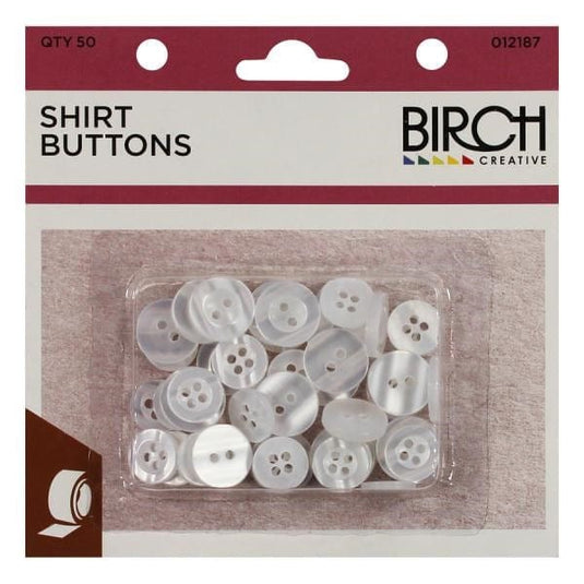 Birch Shirt Buttons - 50PK