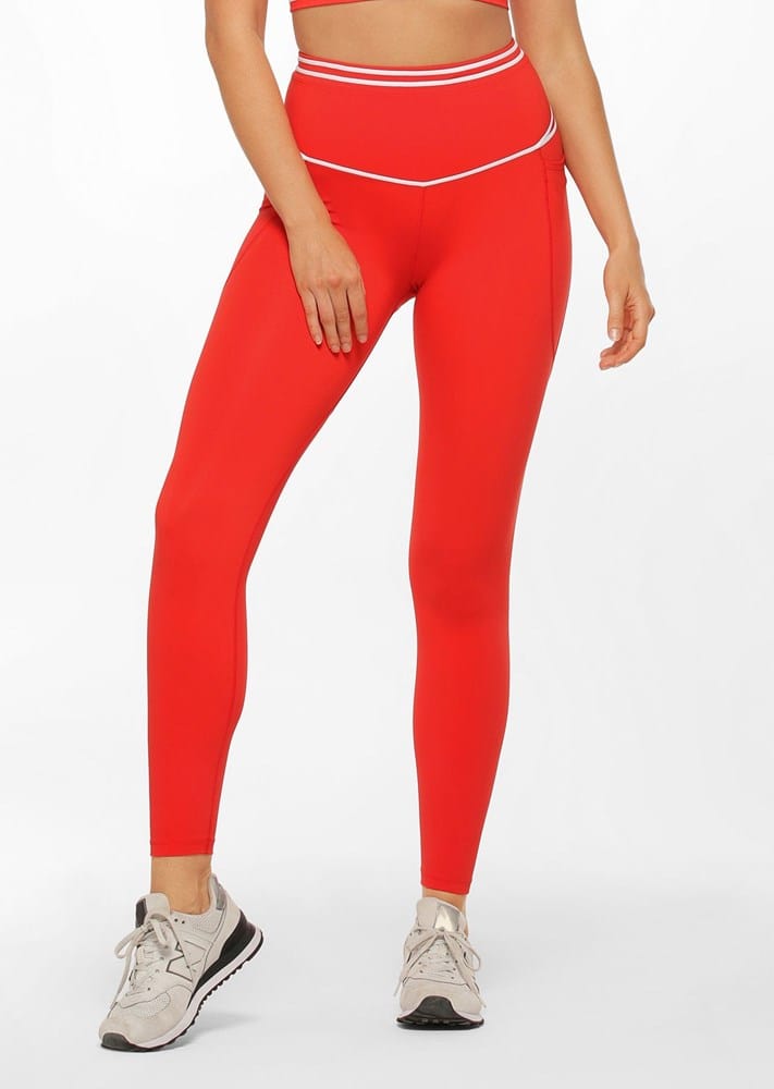Load image into Gallery viewer, Lorna Jane Fast Pace Recycled Full Length Leggings - Hot Tomato
