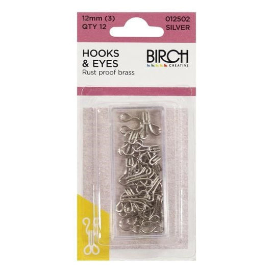 Birch Hooks & Eyes (12 Pack)