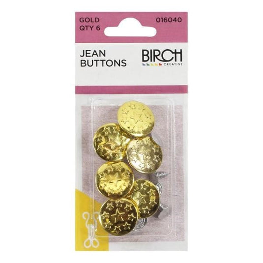 Birch Jean Buttons - 6PK