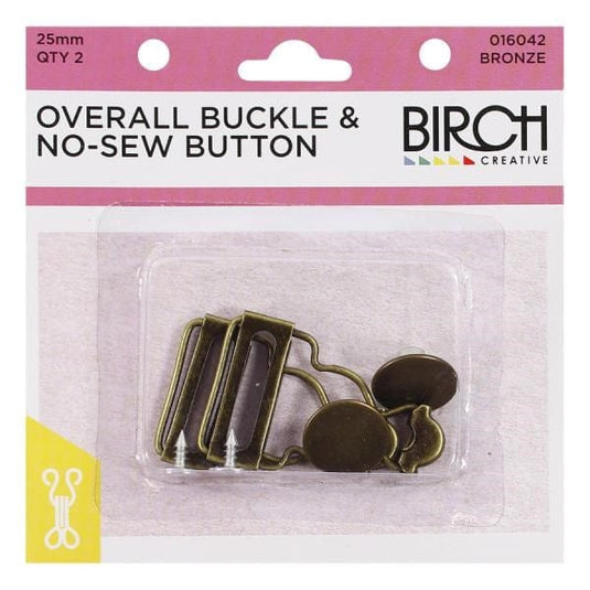 Birch Overall Buckle & No-Sew Button - 2PK