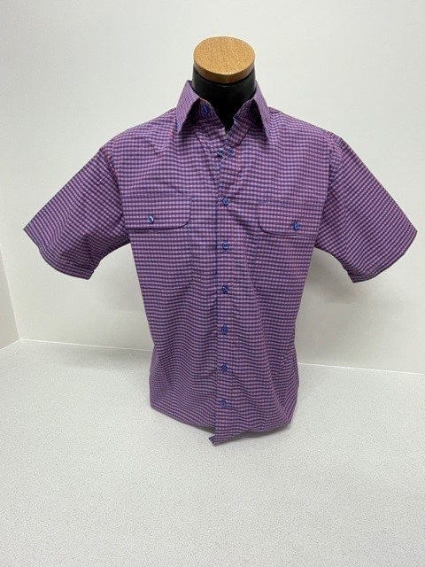 Bisley Mens Royal Small Check Shirt