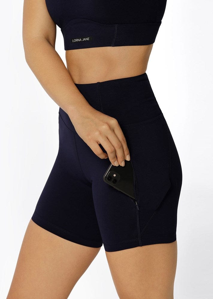 Load image into Gallery viewer, Lorna Jane Eco Zip Pocket Stomach Support 16cm Bike Short
