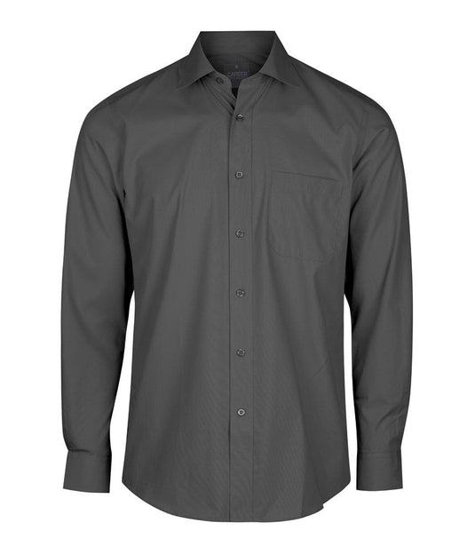 Gloweave Mens Premium Poplin Long Sleeve Shirt - Charcoal