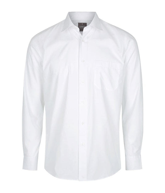 Gloweave Mens Premium Poplin Long Sleeve Shirt - Star White