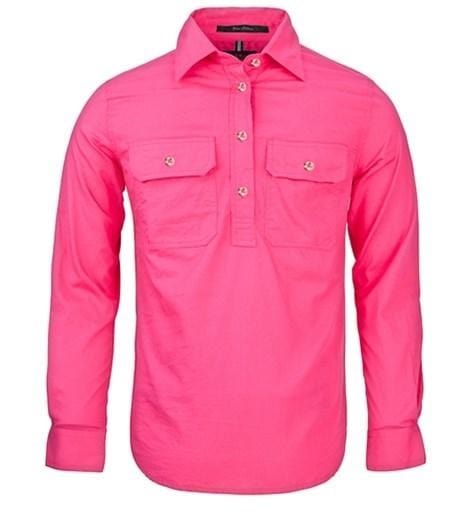 Pilbara Women's Hot Pink Closed Front Long Sleeve Shirt