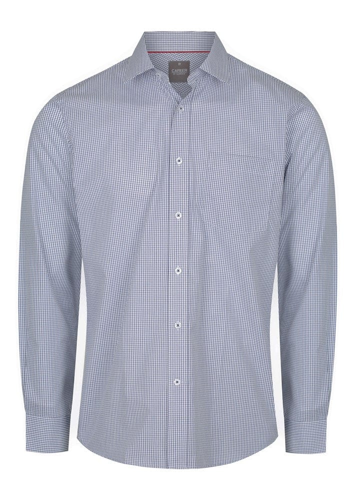 Load image into Gallery viewer, Gloweave Mens Gingham Long Sleeve Shirt - Navy

