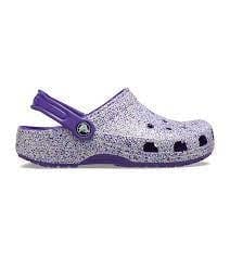 Crocs Kids Classic Glitter Clog - Neon Purple