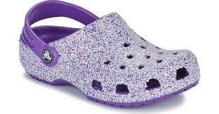 Crocs Kids Classic Glitter Clog - Neon Purple