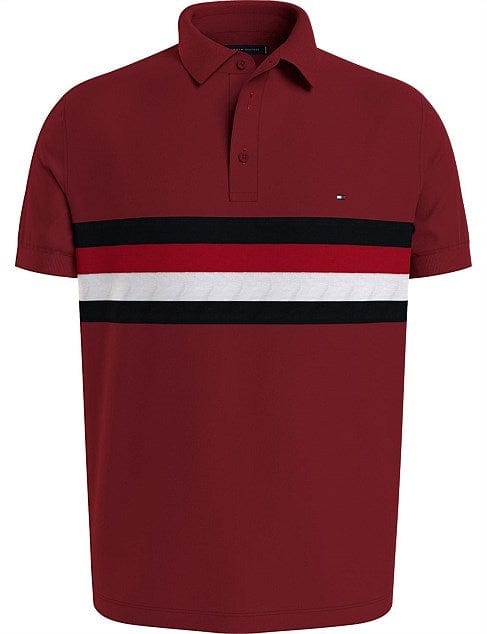 Tommy Hilfiger Mens WCC Textured Chest Panel Reg Polo