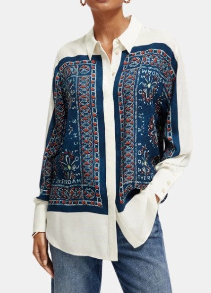 Load image into Gallery viewer, Scotch &amp; Soda Womens Relaxed Fit Bandana Print Shirt
