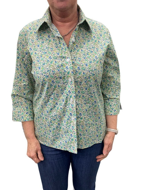 Country Classic Collection Womens 3/4 Sleeve Print Blouse