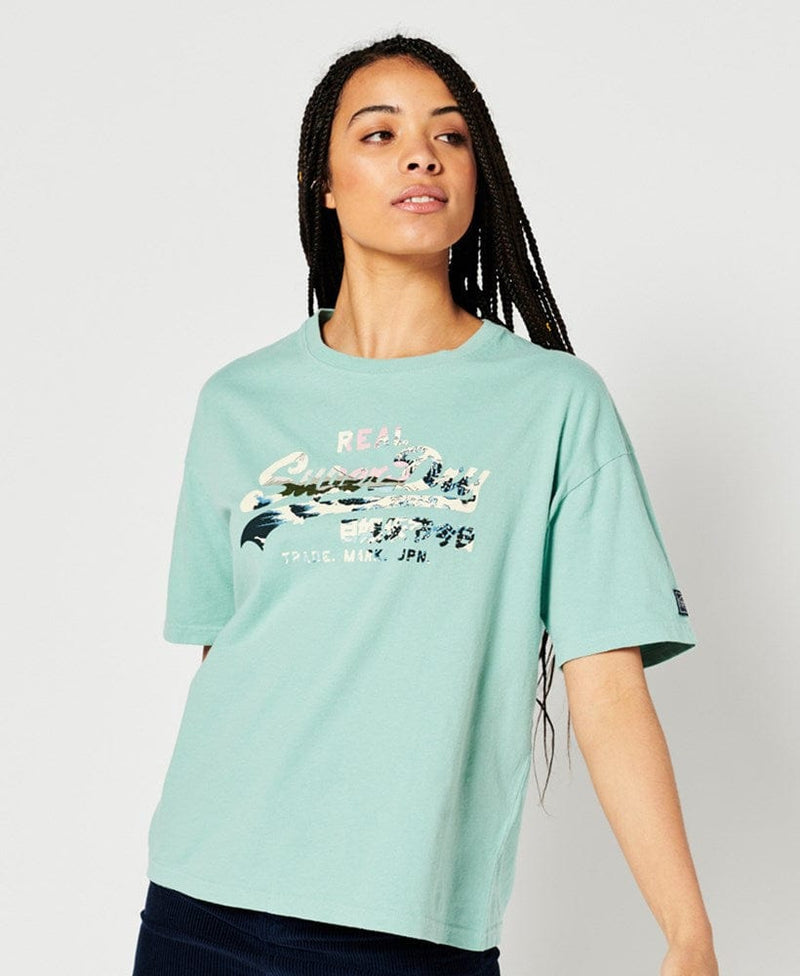 Superdry Blue Vintage Logo Narrative T-Shirt