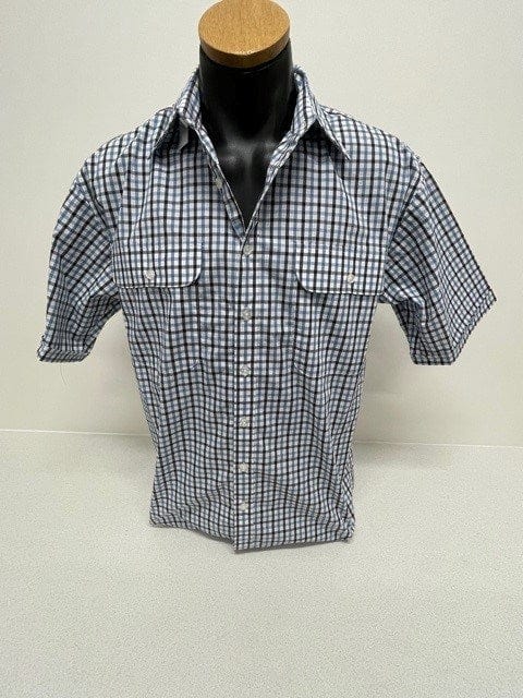 Load image into Gallery viewer, Bisley Mens Blue Small Check Shirt
