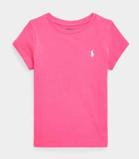 Ralph Lauren Little Girls Short Sleeve Knit T-Shirt - Desert Pink