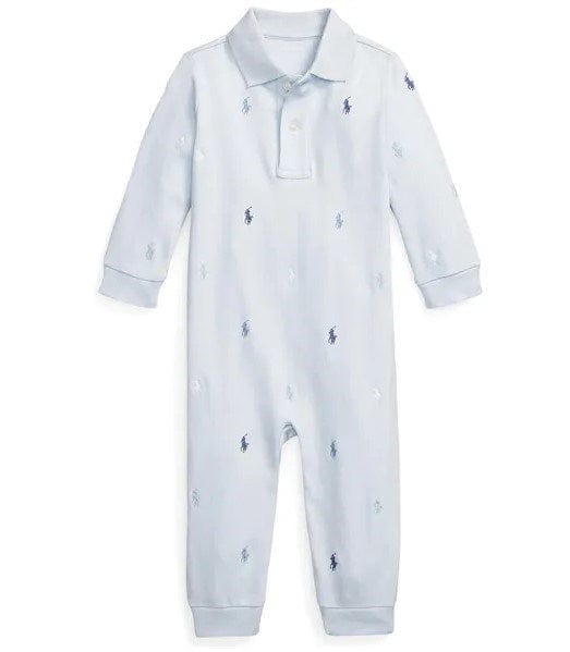 Ralph Lauren Baby Boy Allover Pony Convertible Gown Coverall