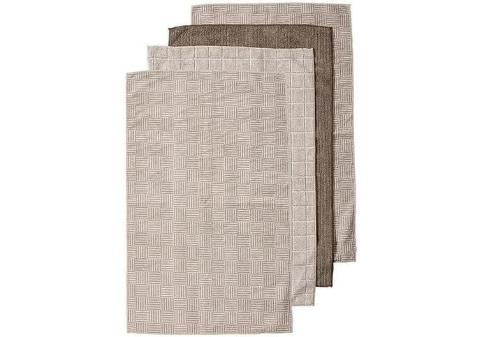 Ladelle Benson 4 Pack Kitchen Towel - Taupe