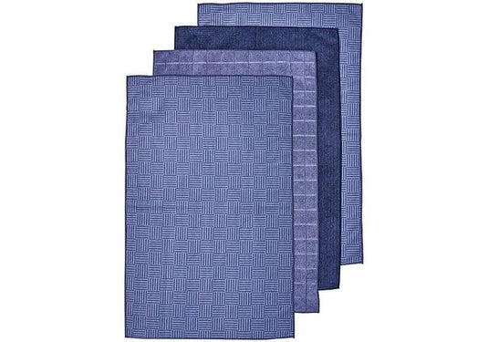 Ladelle Benson Microfibre 4 Pack Kitchen Towel - Blue