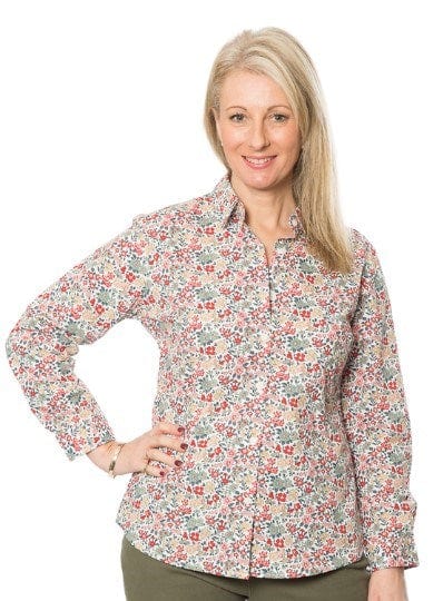 Equinox Womens Long Sleeve Floral Print Shirt