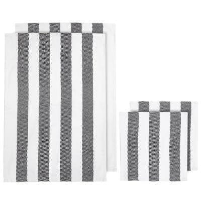 Load image into Gallery viewer, Ladelle Stripe 4 Piece Kitchen Towel &amp; Dishcloth
