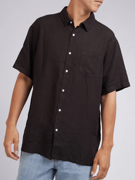 Silent Theory Mens Linen Short Sleeve Shirt