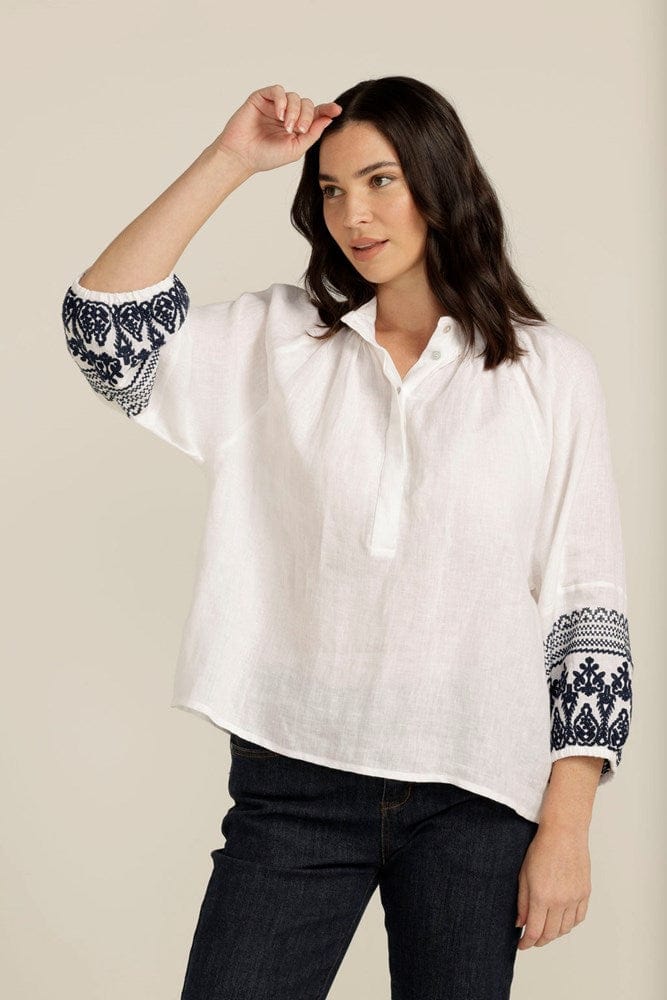 Load image into Gallery viewer, Goondiwindi Cotton Womens Embroidered Sleeve Top
