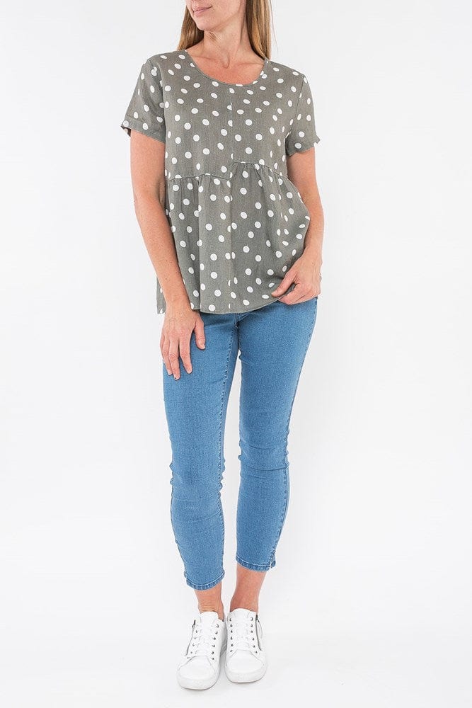 Load image into Gallery viewer, Jump Womens Spot Linen Top
