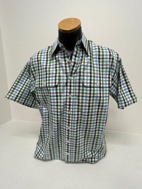 Load image into Gallery viewer, Bisley Mens Green Cotton Medium Check Shirt
