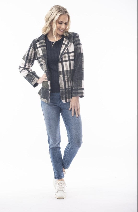 Load image into Gallery viewer, Orientique Womens Tartan Blazer
