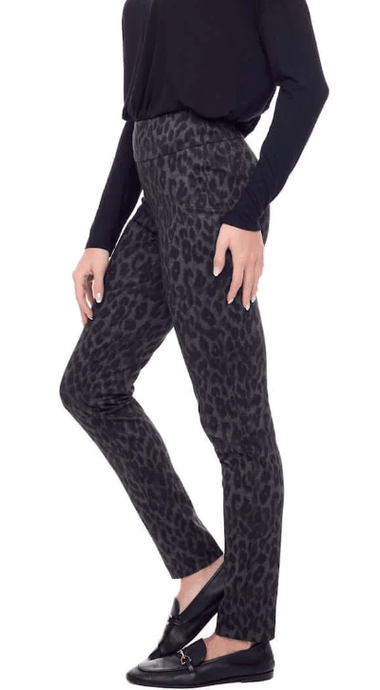 Up Pants - Womens Cheetah Ponte Full-Length Slim Pant